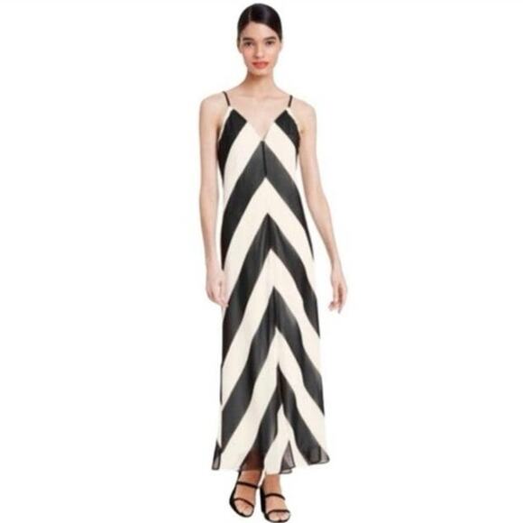 Christopher John Rogers for Target Size 8 Chevron Chiffon Maxi Dress - Picture 1 of 5